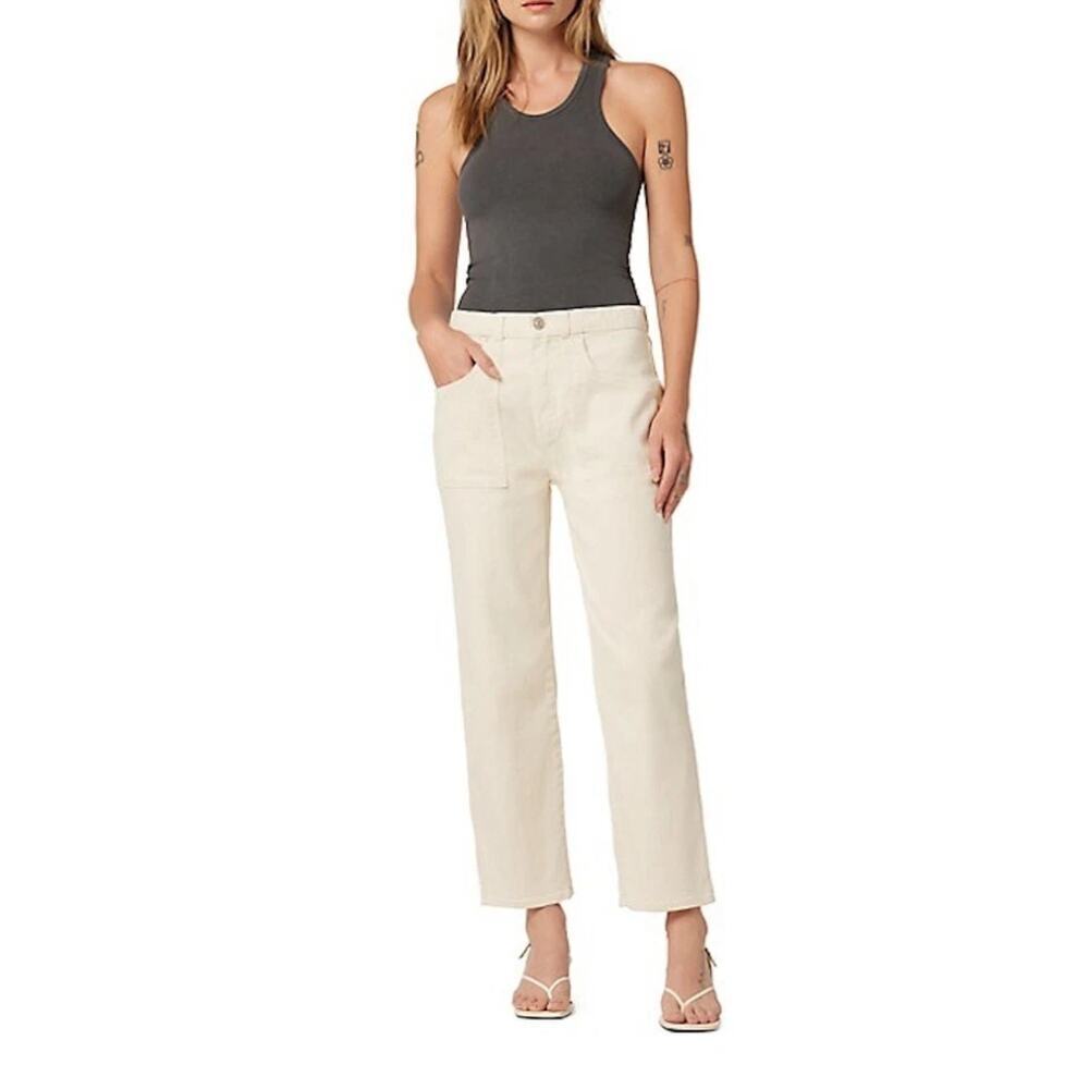 Hudson Remi High-Rise Stretch Straight-Leg Ankle Jeans Ecru Size 30 NWT